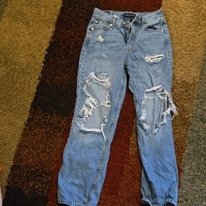 American Eagle Outfitters Blue Boyfriend Jeans Distressed
